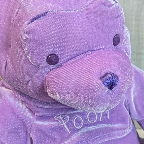 DISNEY Sweet Lilac Winnie The Pooh Purple Plush Stuffed Animal Bear Velvety - Picture 2 of 10